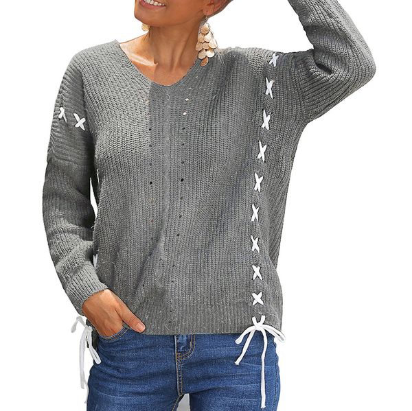 autumn women's back with rope cross bow long sleeve pullover sweater women pullovers winter knitwear knitted sweaters for coat, White;black
autumn women's back with rope cross bow long sleeve pullover sweater women pullovers winter knitwear knitted sweaters for coat, White;black