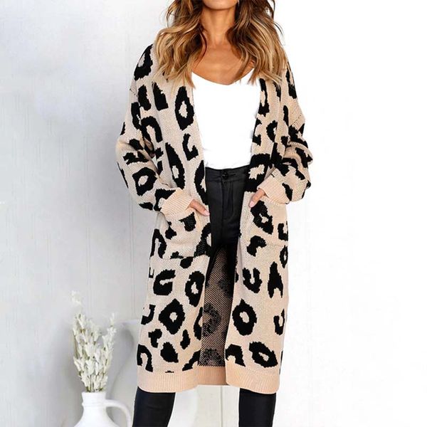 autumn winter leopard print knitted long cardigan women 2019 casual style pocket open stitch sweater outwear jumper knitwear, White
autumn winter leopard print knitted long cardigan women 2019 casual style pocket open stitch sweater outwear jumper knitwear, White