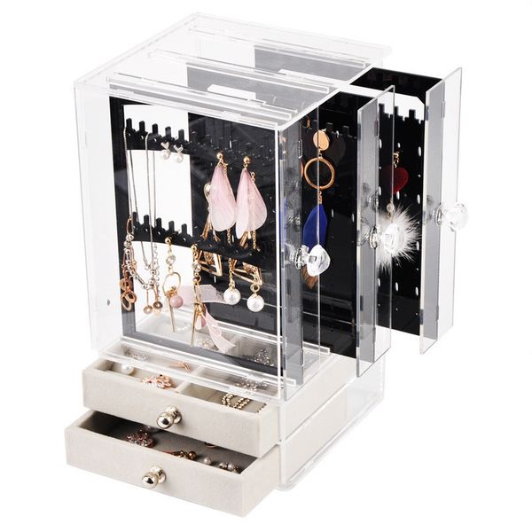 new acrylic jewelry organizer box for necklace display storage case earrings bracelet hanger decoration girls gift women makeup, Pink;blue
new acrylic jewelry organizer box for necklace display storage case earrings bracelet hanger decoration girls gift women makeup, Pink;blue