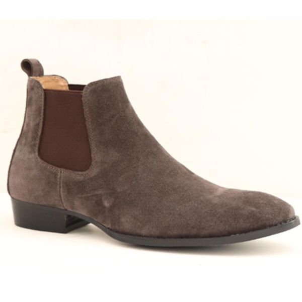boots 2021 winter handmade wedge slim elastic slip on men casual suede genuine leather botas ponited toed ankle shoes, Black
boots 2021 winter handmade wedge slim elastic slip on men casual suede genuine leather botas ponited toed ankle shoes, Black
