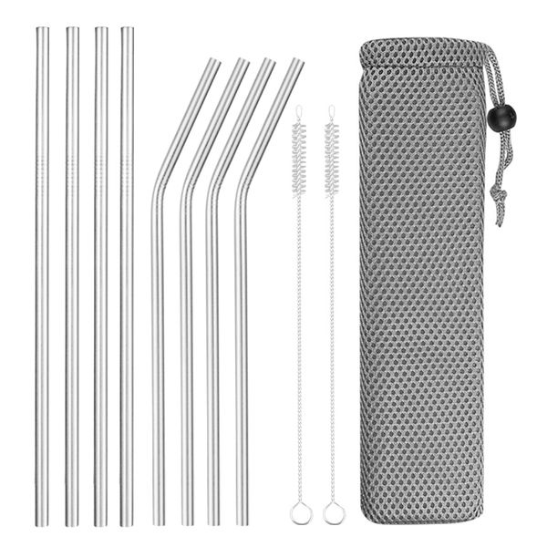 reusable metal drinking straws 4/8pcs 304 stainless steel sturdy bent straight drinks straw drinking straw cleaning brush
reusable metal drinking straws 4/8pcs 304 stainless steel sturdy bent straight drinks straw drinking straw cleaning brush