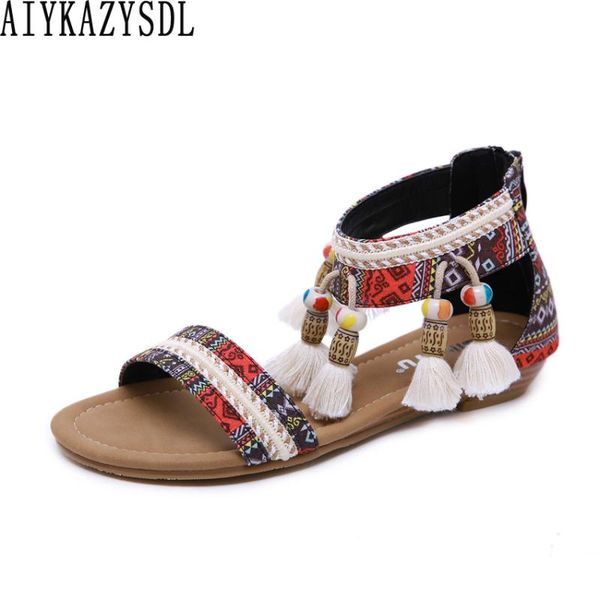aiykazysdl enthic shoes women bohemian sandals boho flat casual shoes tassel fringe summer beach plus size 35-42, Black
aiykazysdl enthic shoes women bohemian sandals boho flat casual shoes tassel fringe summer beach plus size 35-42, Black