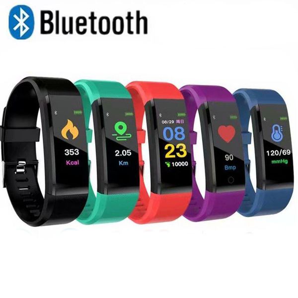 115plu Mart Fitne Port Bracelet Tracker Color Creen Blood Pre Ure Heart Rate Monitor Female Watch For Io Android Mobile Phone