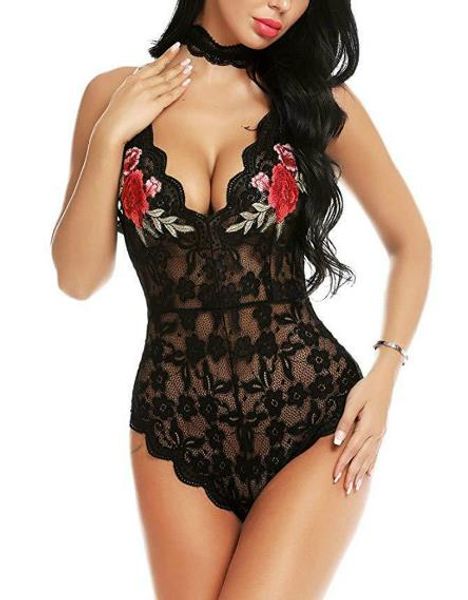 womens designer embroidery jumpsuits deep v neck hollow out corsets fashion lace sheer bustiers womens underwear, Black;white 
womens designer embroidery jumpsuits deep v neck hollow out corsets fashion lace sheer bustiers womens underwear, Black;white