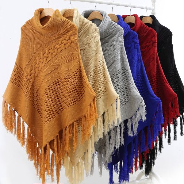 schinteon women clothing pullover poncho knitwear sweater winter outwear thick turtleneck cloak tassel warm, Black
schinteon women clothing pullover poncho knitwear sweater winter outwear thick turtleneck cloak tassel warm, Black