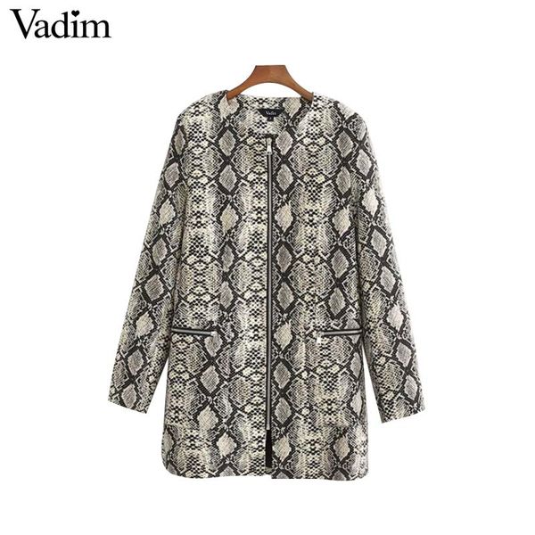 vadim women snake print long zipper jacket animal pattern coats pockets long sleeve vintage casual outerwear ca304, Black;brown
vadim women snake print long zipper jacket animal pattern coats pockets long sleeve vintage casual outerwear ca304, Black;brown