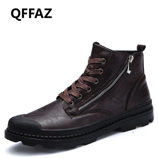 qffaz men boots pu leather waterproof zipper snow boots comfortable men's man black brown lace up shoes for winter autumn
qffaz men boots pu leather waterproof zipper snow boots comfortable men's man black brown lace up shoes for winter autumn