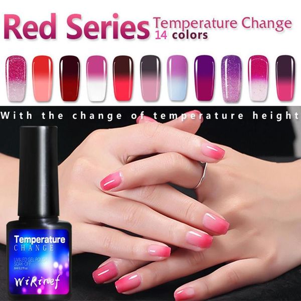 8ml temperature change gel polish set all for manicure semi permanent coat uv led gel varnish nail art nail art polish, Red;pink
8ml temperature change gel polish set all for manicure semi permanent coat uv led gel varnish nail art nail art polish, Red;pink