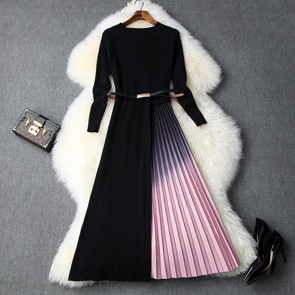2019 new christmas elastic pleated dress vintage sweater dresses knitting splicing autumn full sleeve women winter party dress, Black;gray
2019 new christmas elastic pleated dress vintage sweater dresses knitting splicing autumn full sleeve women winter party dress, Black;gray