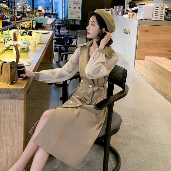 2020 new autumn women fashion slim stitching windbreaker female double breasted outwear ladies lapel jacket girls elegant coat, Tan;black
2020 new autumn women fashion slim stitching windbreaker female double breasted outwear ladies lapel jacket girls elegant coat, Tan;black