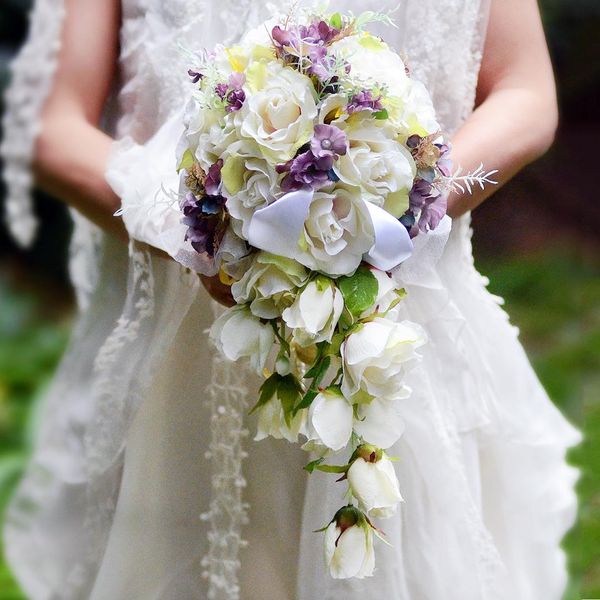 32x24x45cm white purple wedding flowers bridal bouquets artificial wedding bouquets rose bouquet bride's silk flower bouquet
32x24x45cm white purple wedding flowers bridal bouquets artificial wedding bouquets rose bouquet bride's silk flower bouquet