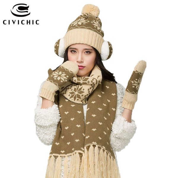 civichic lady fleece christmas gift new year warm scarf hat gloves earmuffs 4 piece set pompon cap tassel shawl ear warmer sh122, Blue;gray
civichic lady fleece christmas gift new year warm scarf hat gloves earmuffs 4 piece set pompon cap tassel shawl ear warmer sh122, Blue;gray