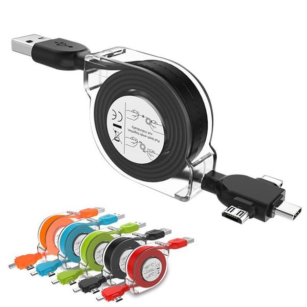Multi USB Charger Cable Retractable Universal 3 in 1 Multiple Charging Cable For iPhone/Micro/Type C 1M
Multi USB Charger Cable Retractable Universal 3 in 1 Multiple Charging Cable For iPhone/Micro/Type C 1M