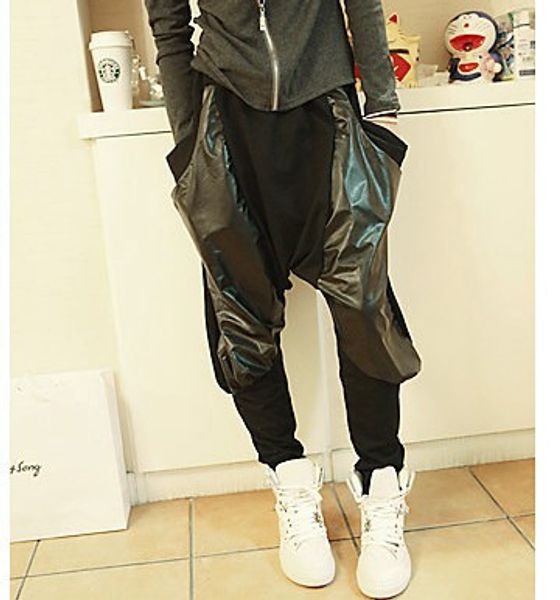 27-44 new 2017 men's clothing fashion hair stylist fashion split joint harem pants trousers singer plus size costumes, Black
27-44 new 2017 men's clothing fashion hair stylist fashion split joint harem pants trousers singer plus size costumes, Black