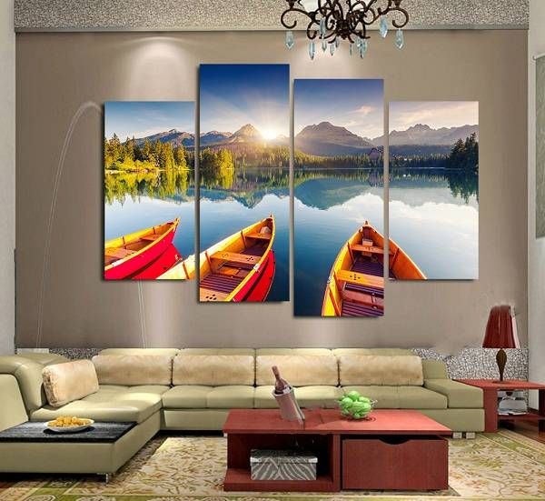 4pcs/set unframed lake scenery boats and sunrise print on canvas wall art picture for home and living room decor
4pcs/set unframed lake scenery boats and sunrise print on canvas wall art picture for home and living room decor
