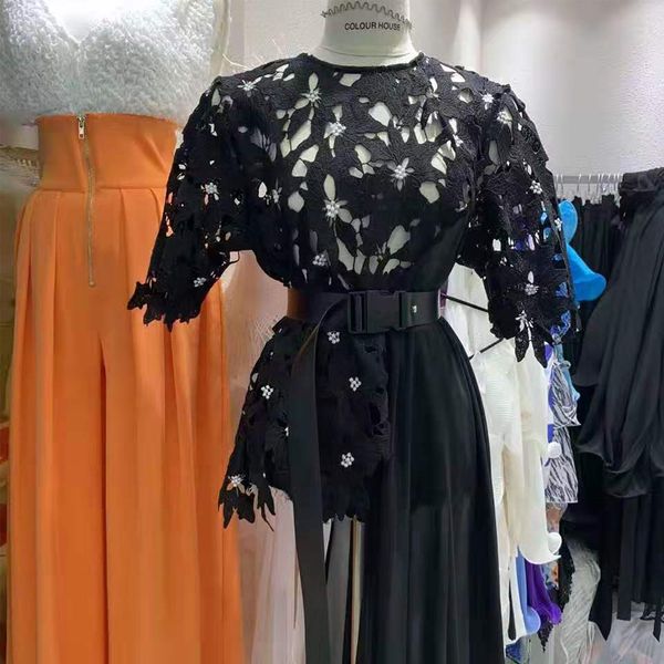 temperament hollow out lace blouse 2020 elegant chic irregular hem chiffon blouse women new half sleeve summer shirt 2020, White
temperament hollow out lace blouse 2020 elegant chic irregular hem chiffon blouse women new half sleeve summer shirt 2020, White