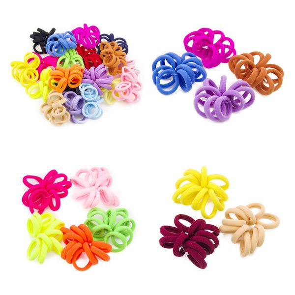 10pcs/set Hair Scrunchies Ponytail Holder Women Girls Nylon Elastic Solid Color Rubber Bands Scrunchy Hair Ties Ropes Hair Jewelry E21701
