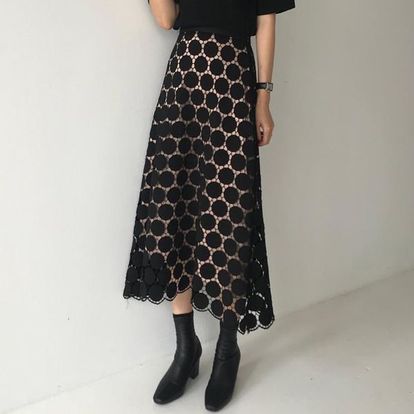 2019 spring summer new pattern high waist solid patchwork lace dot print mesh long loose high street skirt women r310, Black
2019 spring summer new pattern high waist solid patchwork lace dot print mesh long loose high street skirt women r310, Black