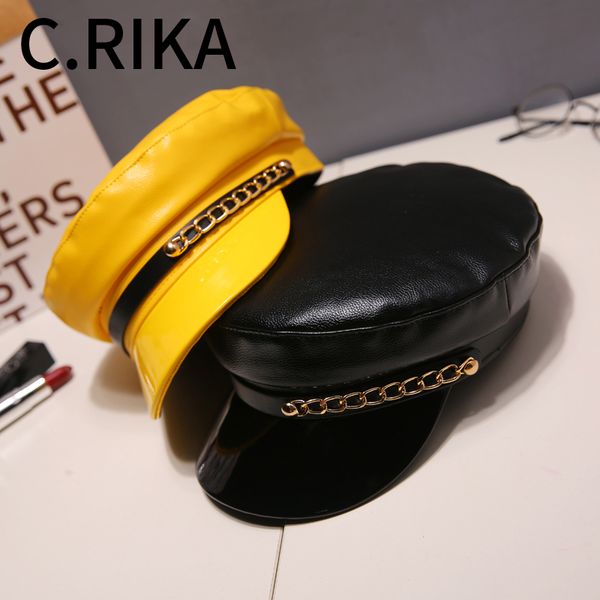 2019 women fashion leather military hats autumn winter vintage black leather army cap female newsboy hat casequette beret caps y200102, Blue;gray
2019 women fashion leather military hats autumn winter vintage black leather army cap female newsboy hat casequette beret caps y200102, Blue;gray