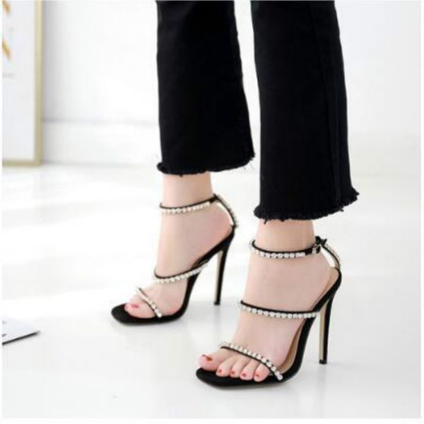 hkxn gold bling crystal women sandals open toe rhinestone straps high heel sandals wedding dress shoes size 35-41 t02, Black
hkxn gold bling crystal women sandals open toe rhinestone straps high heel sandals wedding dress shoes size 35-41 t02, Black