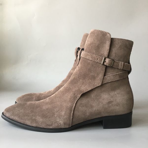 2019 england pointed toe wyatt men boots genuine leather buckle strap slp ankle suede boots, Black
2019 england pointed toe wyatt men boots genuine leather buckle strap slp ankle suede boots, Black