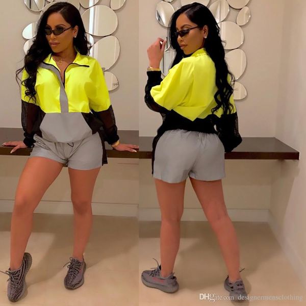 для женщин 3m reflective 2pcs костюмы женщин конструктора костюмы способа женщин с длинным рукавом пальто короткие штаны спортивные наборы, Gray
для женщин 3m reflective 2pcs костюмы женщин конструктора костюмы способа женщин с длинным рукавом пальто короткие штаны спортивные наборы, Gray