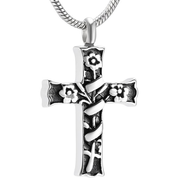 ijd9975 never fade flower wrapped cross urn necklace for women stainless steel cremation memorial jewelry - engraving, Silver
ijd9975 never fade flower wrapped cross urn necklace for women stainless steel cremation memorial jewelry - engraving, Silver