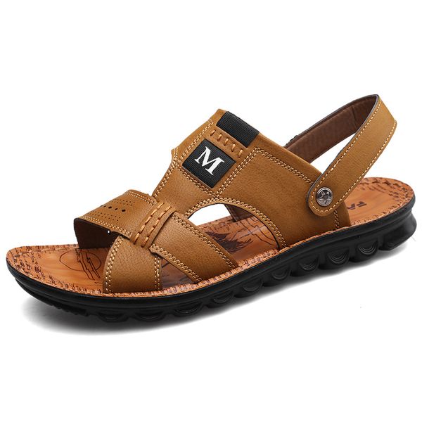 leather men's summer sandals size 38-48 retro style men's casual beach shoes 3 color red brown yellow brown, Black
leather men's summer sandals size 38-48 retro style men's casual beach shoes 3 color red brown yellow brown, Black