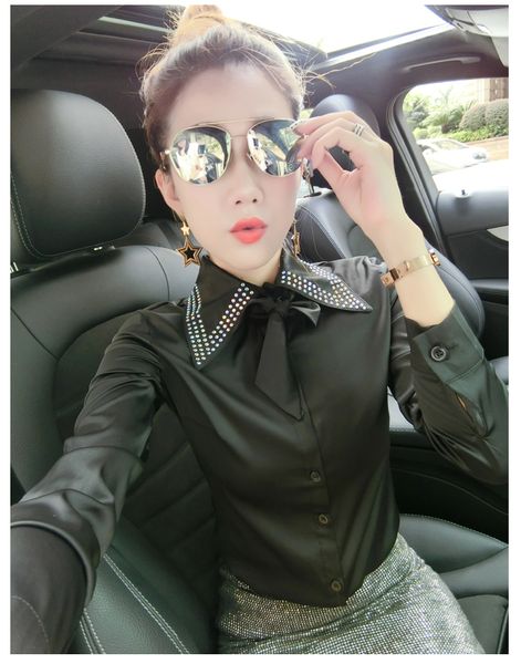 new slim button shirts plus size women runway lantern sleeve diamonds ribbon lapel neck ladies blouses office designer shirt, White
new slim button shirts plus size women runway lantern sleeve diamonds ribbon lapel neck ladies blouses office designer shirt, White