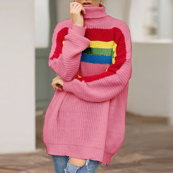 women's turtleneck knited pullover casual loose long sleeve sweater white green 3 colors patchwork autumn winter clothes jumper, White;black
women's turtleneck knited pullover casual loose long sleeve sweater white green 3 colors patchwork autumn winter clothes jumper, White;black