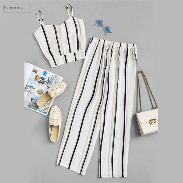 knot striped cami with pants summer spaghetti strap wide leg women 2019 casual female two piece, White
knot striped cami with pants summer spaghetti strap wide leg women 2019 casual female two piece, White