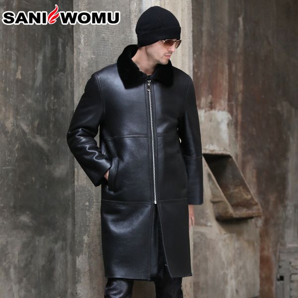 sani men's long real sheepskin fur shearling coat thick suit collar genuine leather overcoat autumn and winter smart casual, Black
sani men's long real sheepskin fur shearling coat thick suit collar genuine leather overcoat autumn and winter smart casual, Black