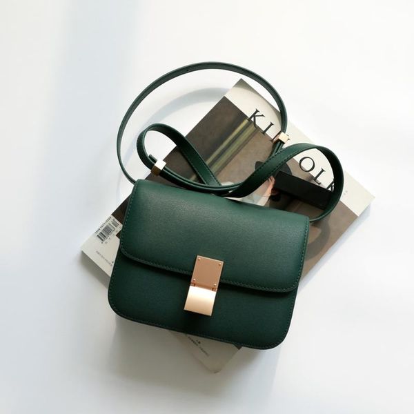 20cm new tofu bag cow leather shoulder messenger portable small square bag fashion flight attendant bags for women 2020