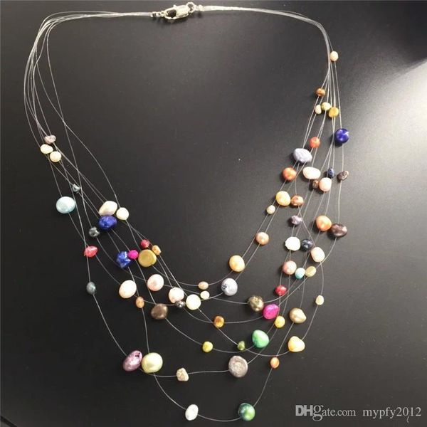 new fashion women collar chokers jewelry multi layer chain 100% natural pearl beads necklace wedding necklace mix colors, Golden;silver
new fashion women collar chokers jewelry multi layer chain 100% natural pearl beads necklace wedding necklace mix colors, Golden;silver