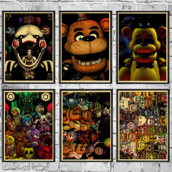five nights at freddys game retro poster home decoration kraft poster painting wall stickers
five nights at freddys game retro poster home decoration kraft poster painting wall stickers