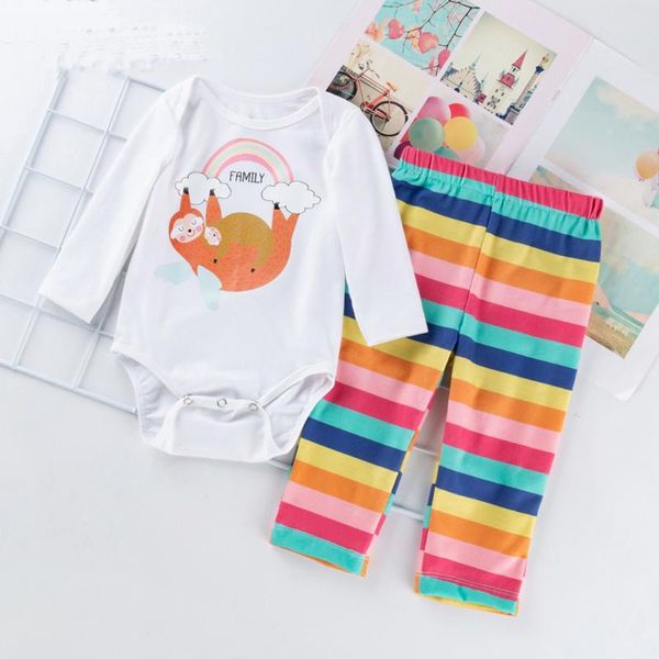 long sleeve cartoon letter romper bodysuit newborn baby girl clothes spring rainbow striped cotton pants toddler boys clothing, White
long sleeve cartoon letter romper bodysuit newborn baby girl clothes spring rainbow striped cotton pants toddler boys clothing, White