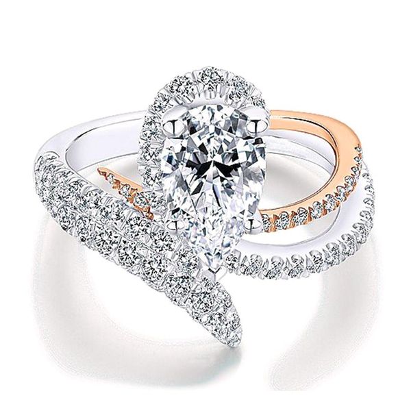 women dual color water drop shape rhinestone finger ring wedding jewelry gift new, Slivery;golden
women dual color water drop shape rhinestone finger ring wedding jewelry gift new, Slivery;golden