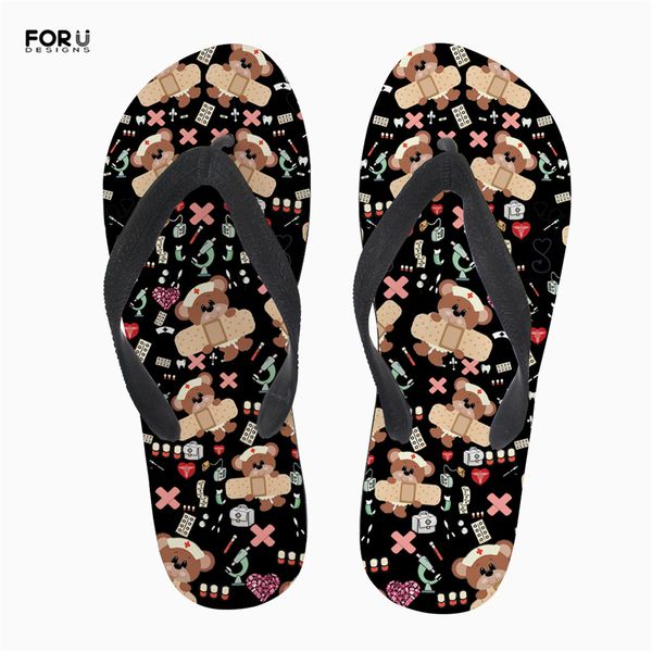 forudesigns cute flip flops for women casual black nurse bear prints ladies slip-on summer home sandals beach pool slippers 2019
forudesigns cute flip flops for women casual black nurse bear prints ladies slip-on summer home sandals beach pool slippers 2019
