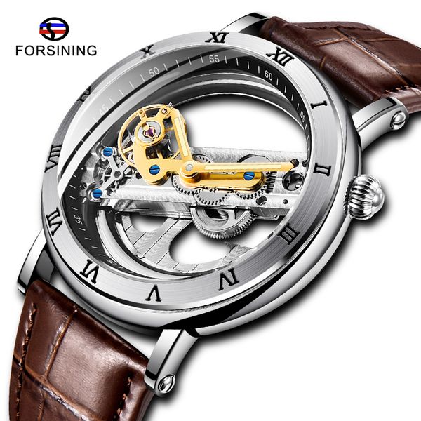 forsining luxury automatic mechanical men watch leather strap transparent hollow watches for men relogio masculino, Slivery;brown
forsining luxury automatic mechanical men watch leather strap transparent hollow watches for men relogio masculino, Slivery;brown
