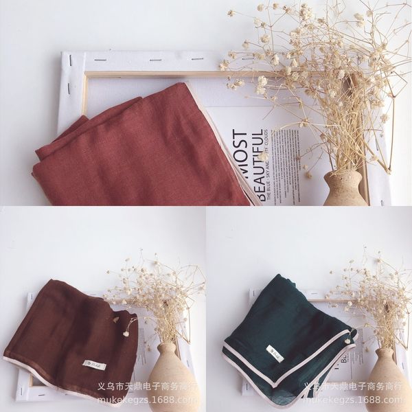 ins children's versatile bag edge solid color cloth label silk scarf for boys and girls baby scarf, Red;brown
ins children's versatile bag edge solid color cloth label silk scarf for boys and girls baby scarf, Red;brown