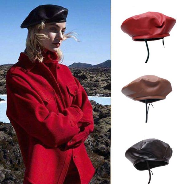2019 new beret fashion women's casual pu leather beret ladies autumn and winter retro bean bean hat selling tide cap, Blue;gray
2019 new beret fashion women's casual pu leather beret ladies autumn and winter retro bean bean hat selling tide cap, Blue;gray