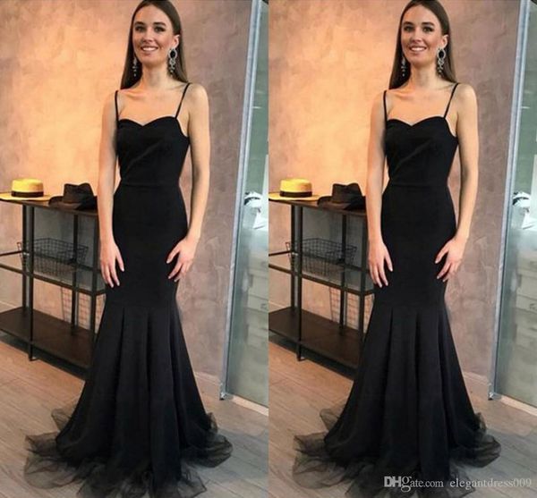 new black mermaid prom dresses long spaghetti straps simple tiered backlesstulle formal dress evening wear party gowns custom made
new black mermaid prom dresses long spaghetti straps simple tiered backlesstulle formal dress evening wear party gowns custom made