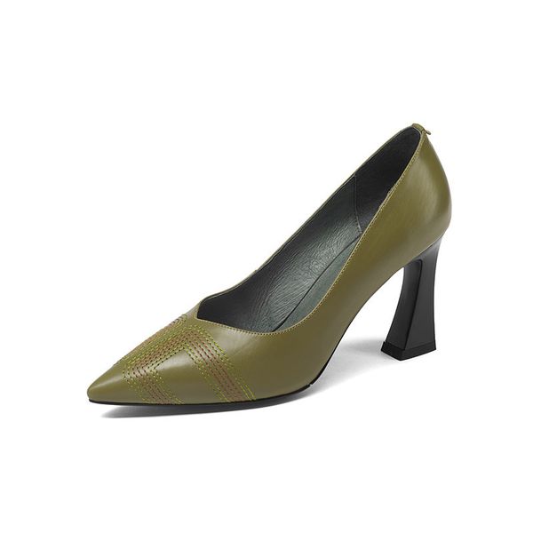 women cow leather pumps shoes female shallow solid color leather shoes square high heel black green dress shoes
women cow leather pumps shoes female shallow solid color leather shoes square high heel black green dress shoes