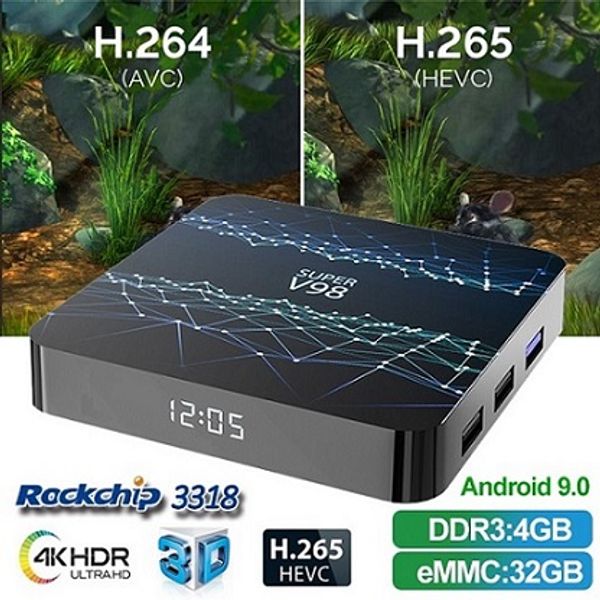 super v98 android 9.0 tv box rockchip 3318 smart tv box 2+16/4+32gb 2.4g wifi bt4.0 media player pk tx6
super v98 android 9.0 tv box rockchip 3318 smart tv box 2+16/4+32gb 2.4g wifi bt4.0 media player pk tx6