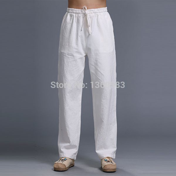 new men pants classic white sport trousers martial arts tai chi sweatpants leisure training linen trousers, Black;red
new men pants classic white sport trousers martial arts tai chi sweatpants leisure training linen trousers, Black;red
