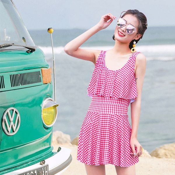 pgrwd women's plaid one-piece fragrant breeze small chest swimsuit swimsuit gathered skirt-style belly-covering conservative slim flat, White;black
pgrwd women's plaid one-piece fragrant breeze small chest swimsuit swimsuit gathered skirt-style belly-covering conservative slim flat, White;black
