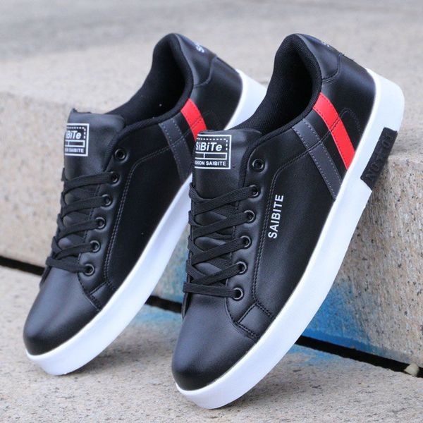 2019 new spring and autumn men's shoes white shoes korean casual students breathable fashion, Black;red
2019 new spring and autumn men's shoes white shoes korean casual students breathable fashion, Black;red