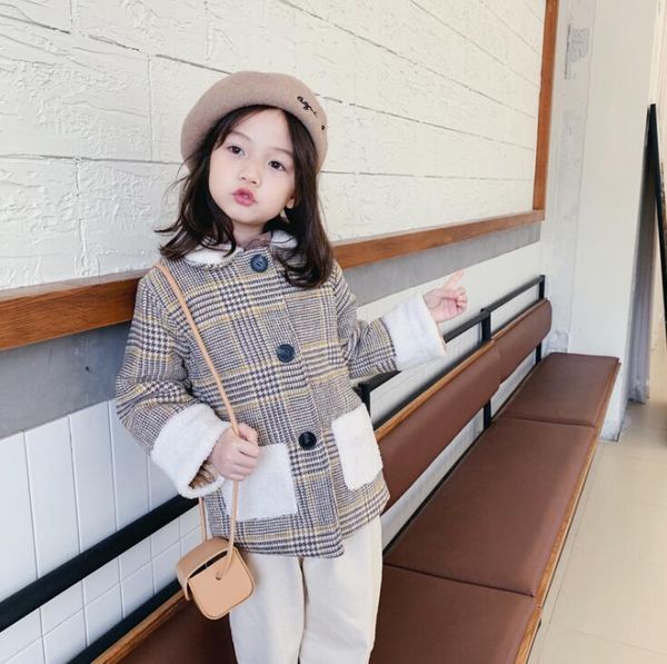 korea style girls plaid woolen coat winter fashion baby jacket kids clothes 1-6 years, Blue;gray
korea style girls plaid woolen coat winter fashion baby jacket kids clothes 1-6 years, Blue;gray