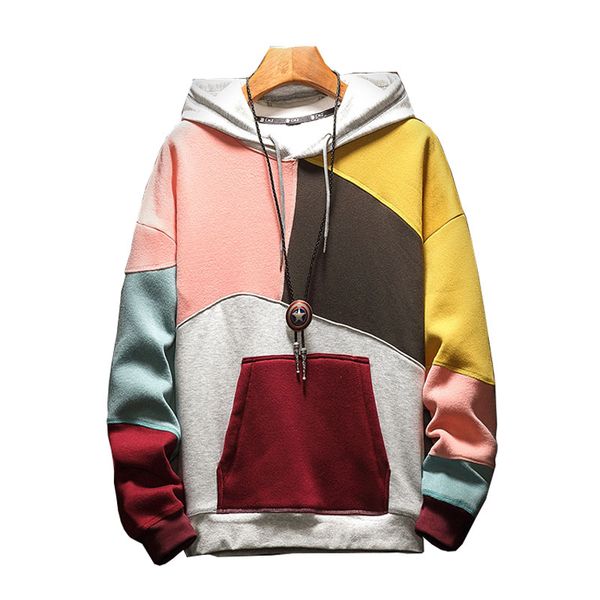 men's hoodies sweatshirts plus size patchwork contrasted color casual hooded shirt men pullover hip hop street wear, Black
men's hoodies sweatshirts plus size patchwork contrasted color casual hooded shirt men pullover hip hop street wear, Black