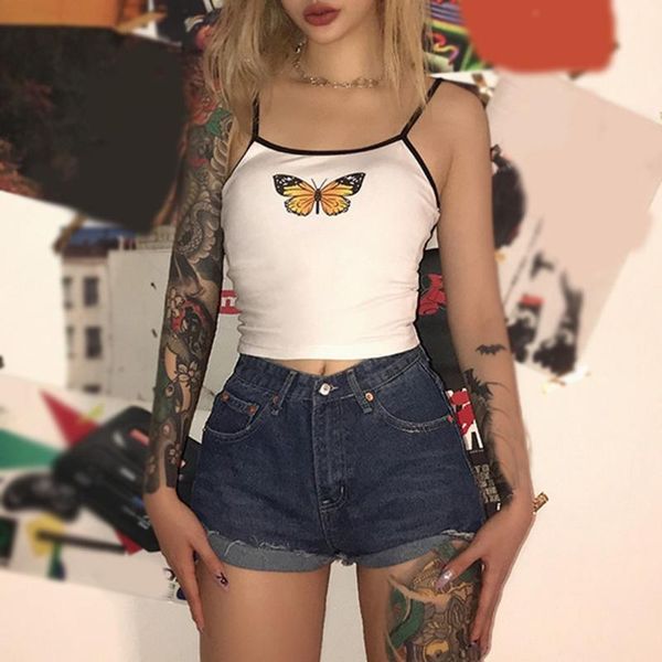 summer vest fashion women's casual butterfly printing sleeveless camisole tank female camisola de verano, White
summer vest fashion women's casual butterfly printing sleeveless camisole tank female camisola de verano, White